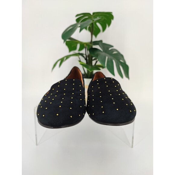 Madewell Women's Teddy Black Suede Studded Flats Size 8 US - Picture 2 of 9